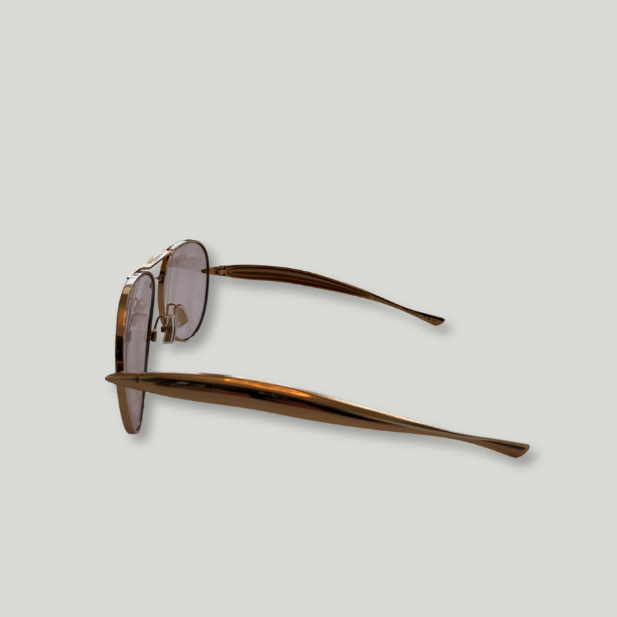 BOTTEGA VENETA Sardine Gold Aviator Sunglasses