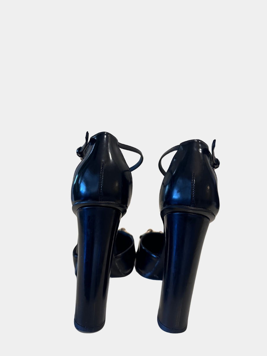 Gucci Horsebit Ankle Strap Pumps