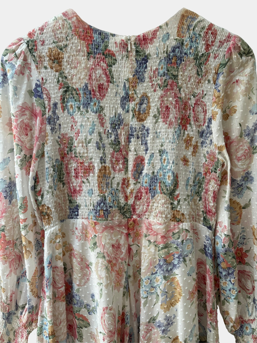 Zimmermann Bowie Shirred Midi Dress