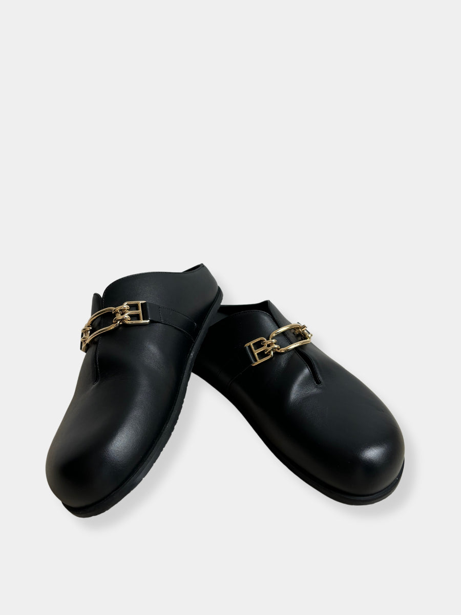 Bally Black Mules