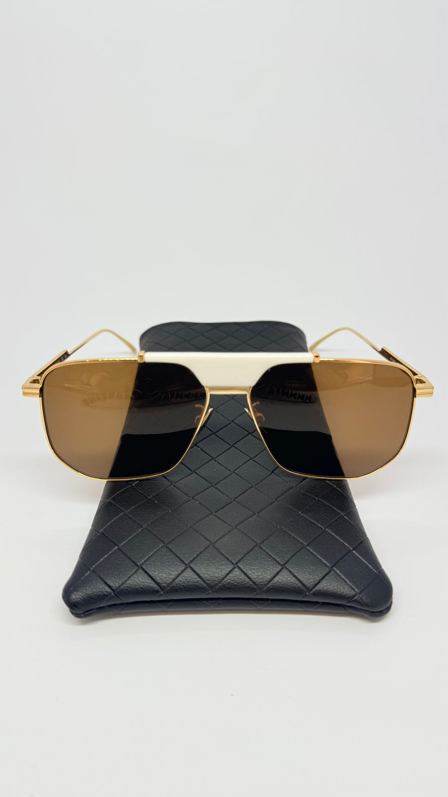 Gold Bottega Veneta Aviator Sunglasses