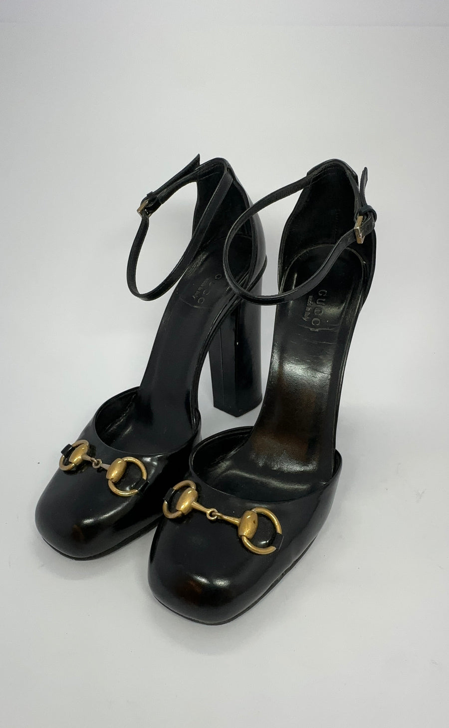 Gucci Horsebit Ankle Strap Pumps