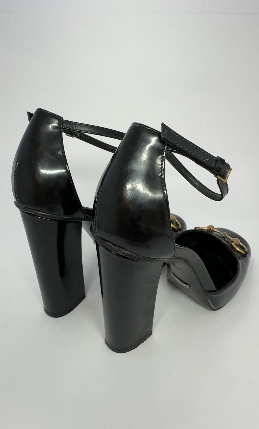 Gucci Horsebit Ankle Strap Pumps