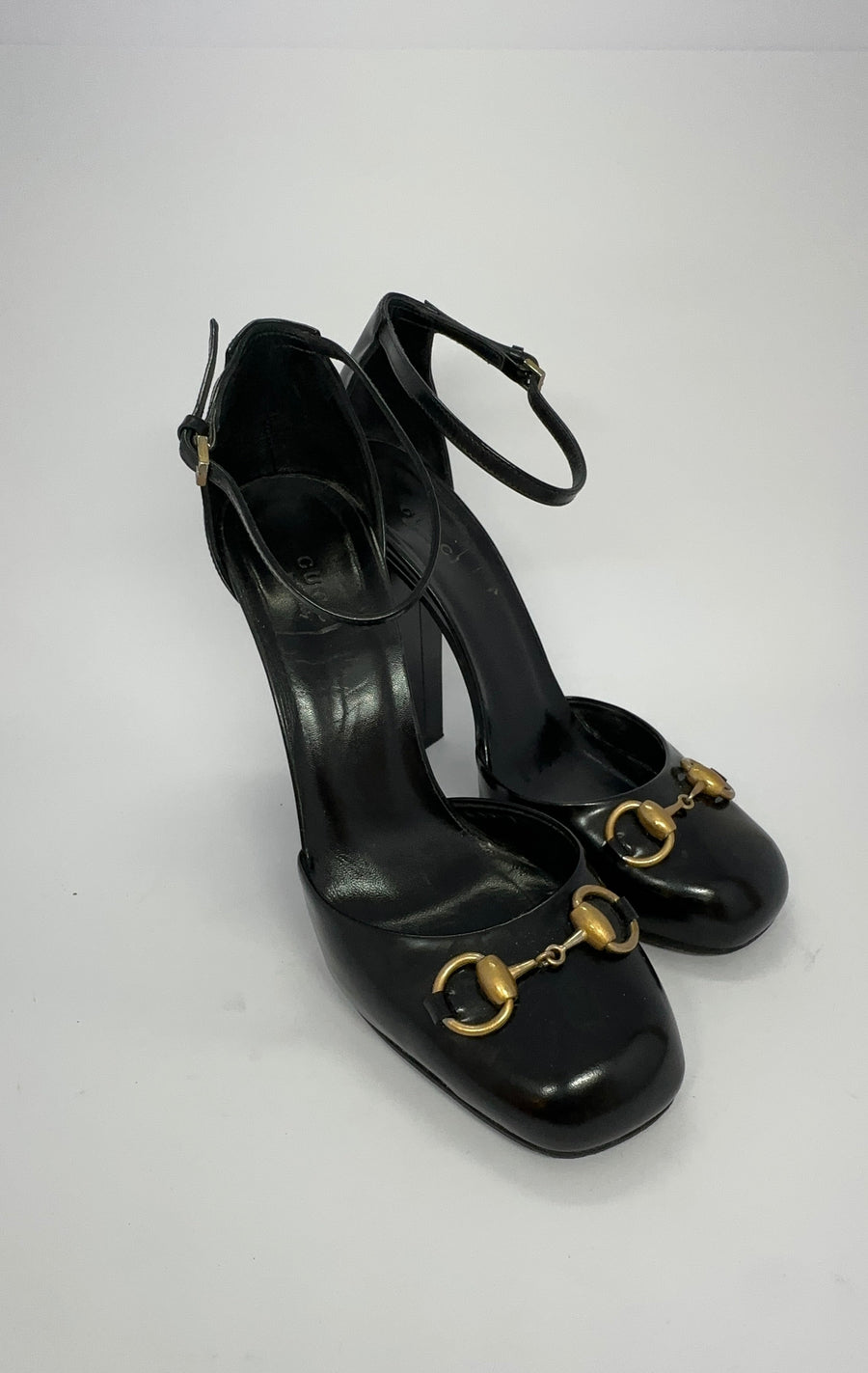 Gucci Horsebit Ankle Strap Pumps