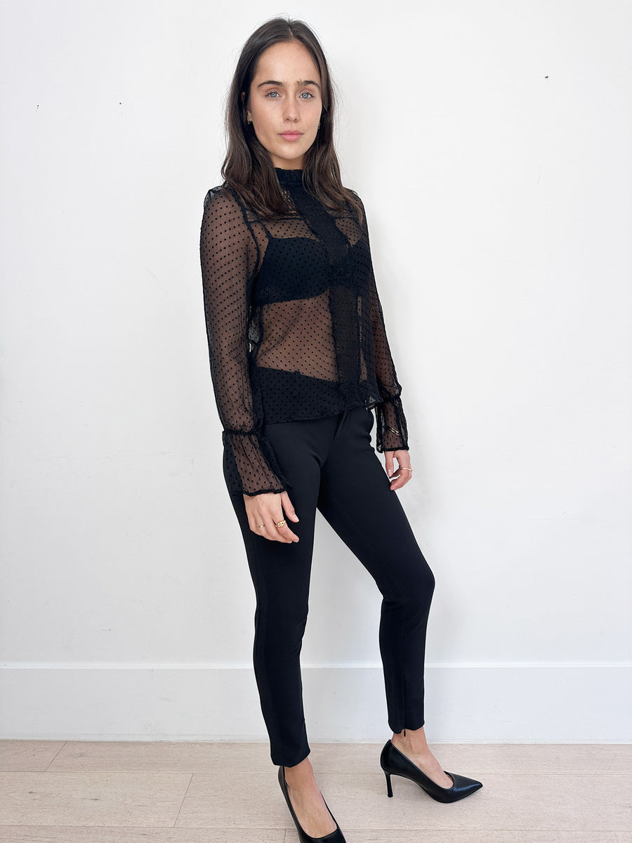 Anine Bing Dotted Silk Blouse