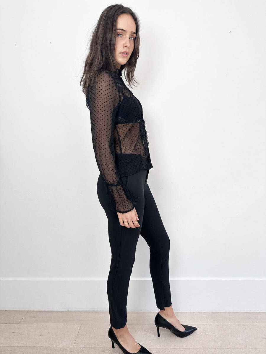 Anine Bing Dotted Silk Blouse