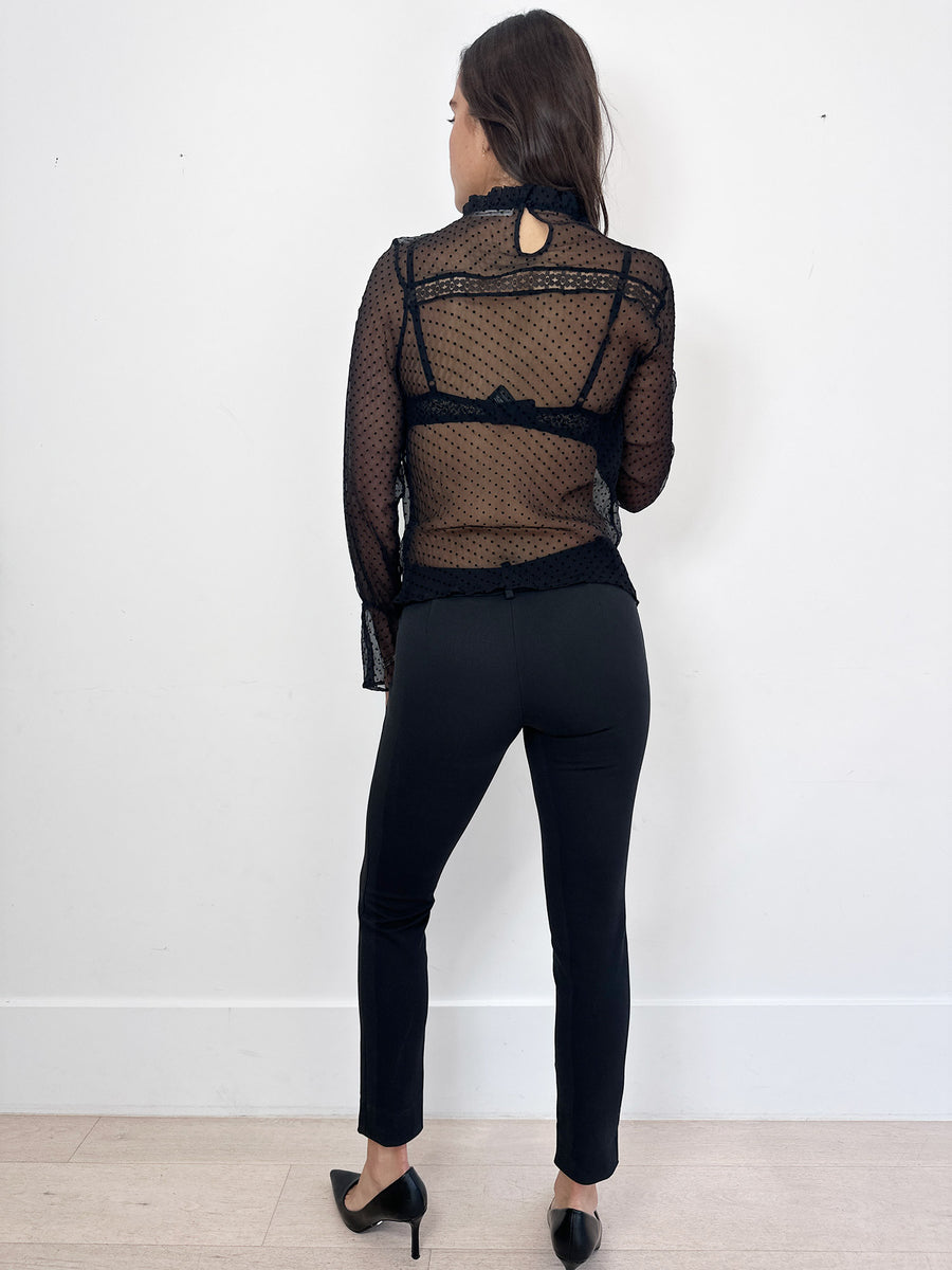 Anine Bing Dotted Silk Blouse