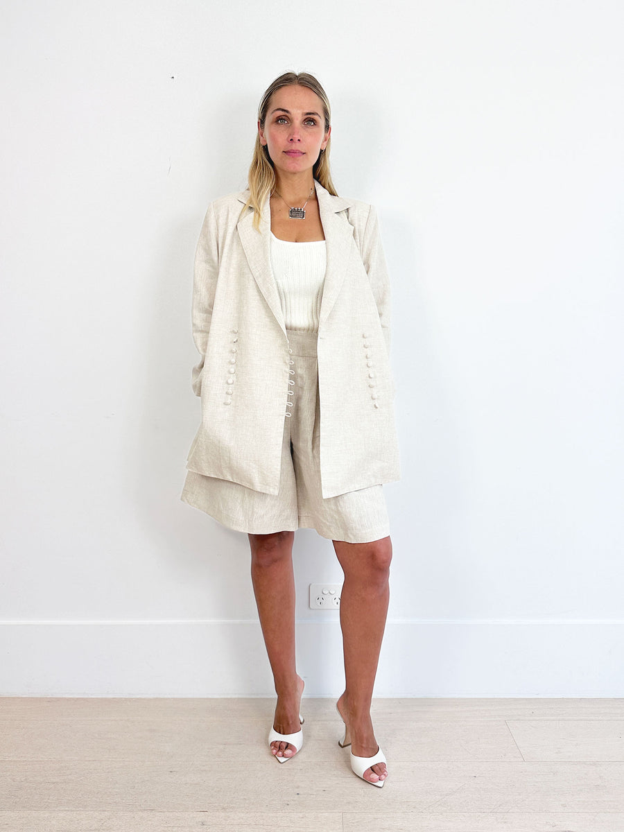 Joslin Linen Blazer and Shorts Set