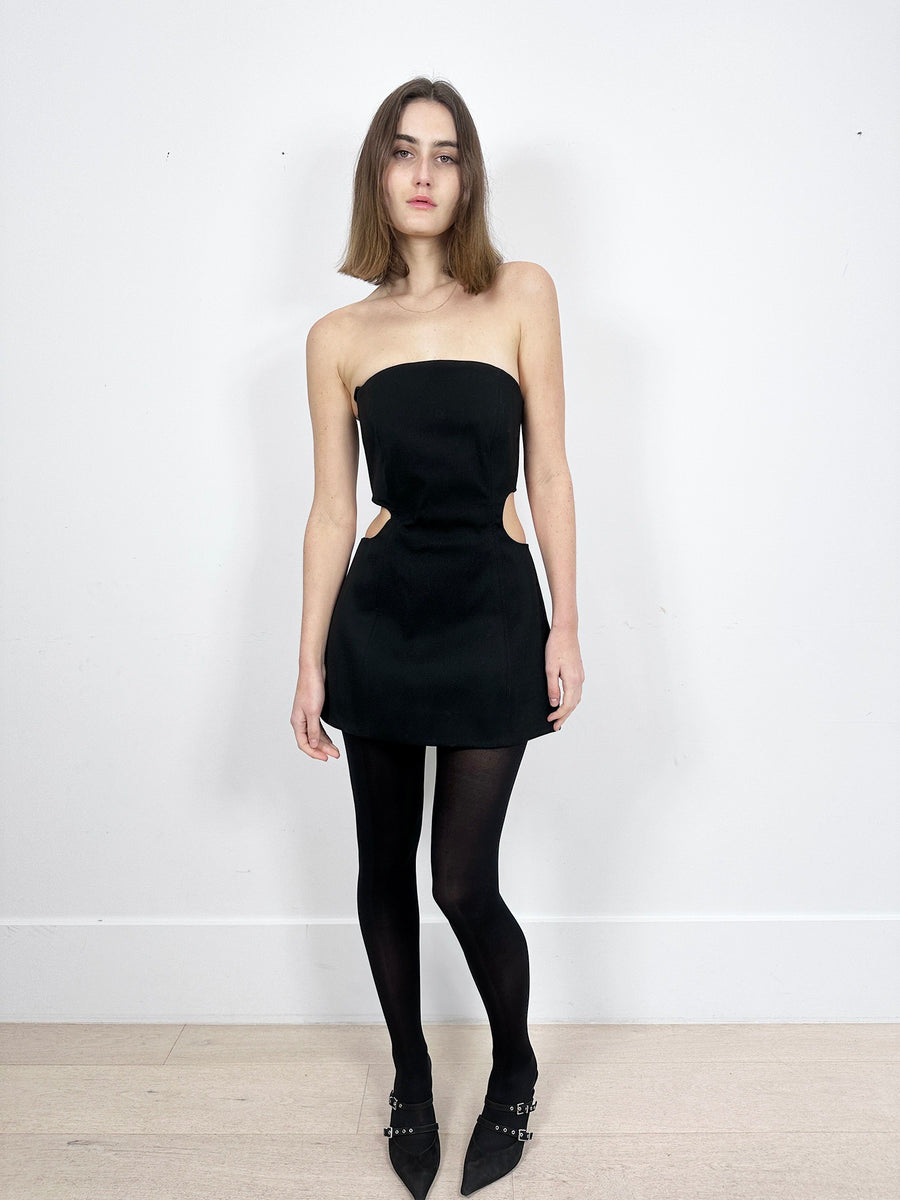 georgia alice lucia strapless cutout crepe mini dress GEORGIA ALICE Lucia Corset Dress in Black