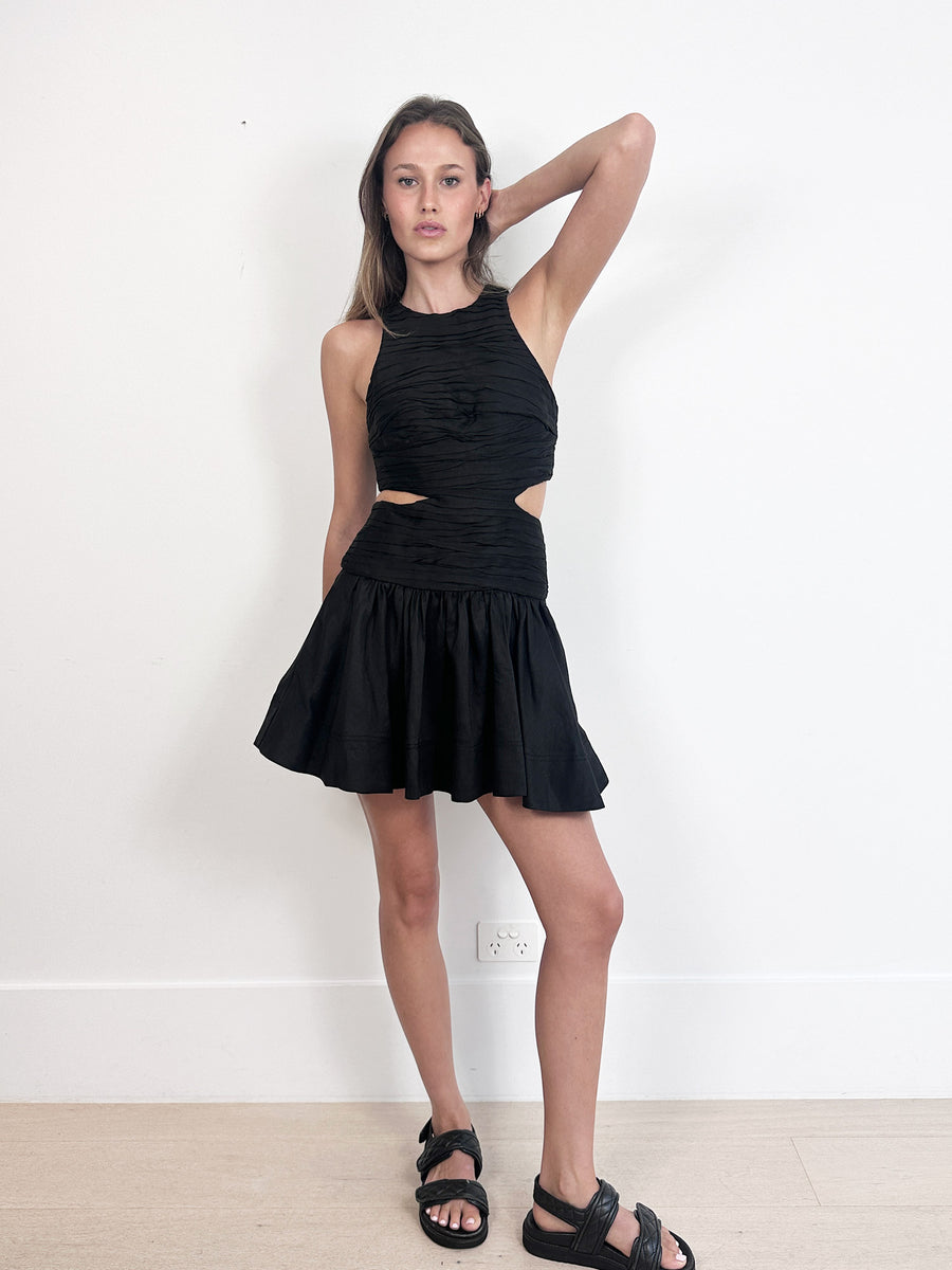 aje introspect cut out mini dress Aje Introspect Cut Out Mini Dress in Rose Pink