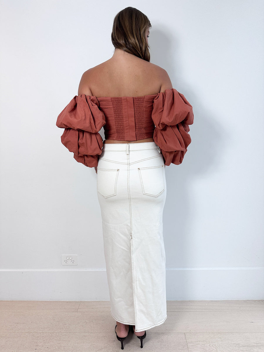 Aje Transcend Puff-Sleeve Top