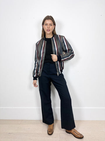 Dries Van Noten Striped Bomber Jacket