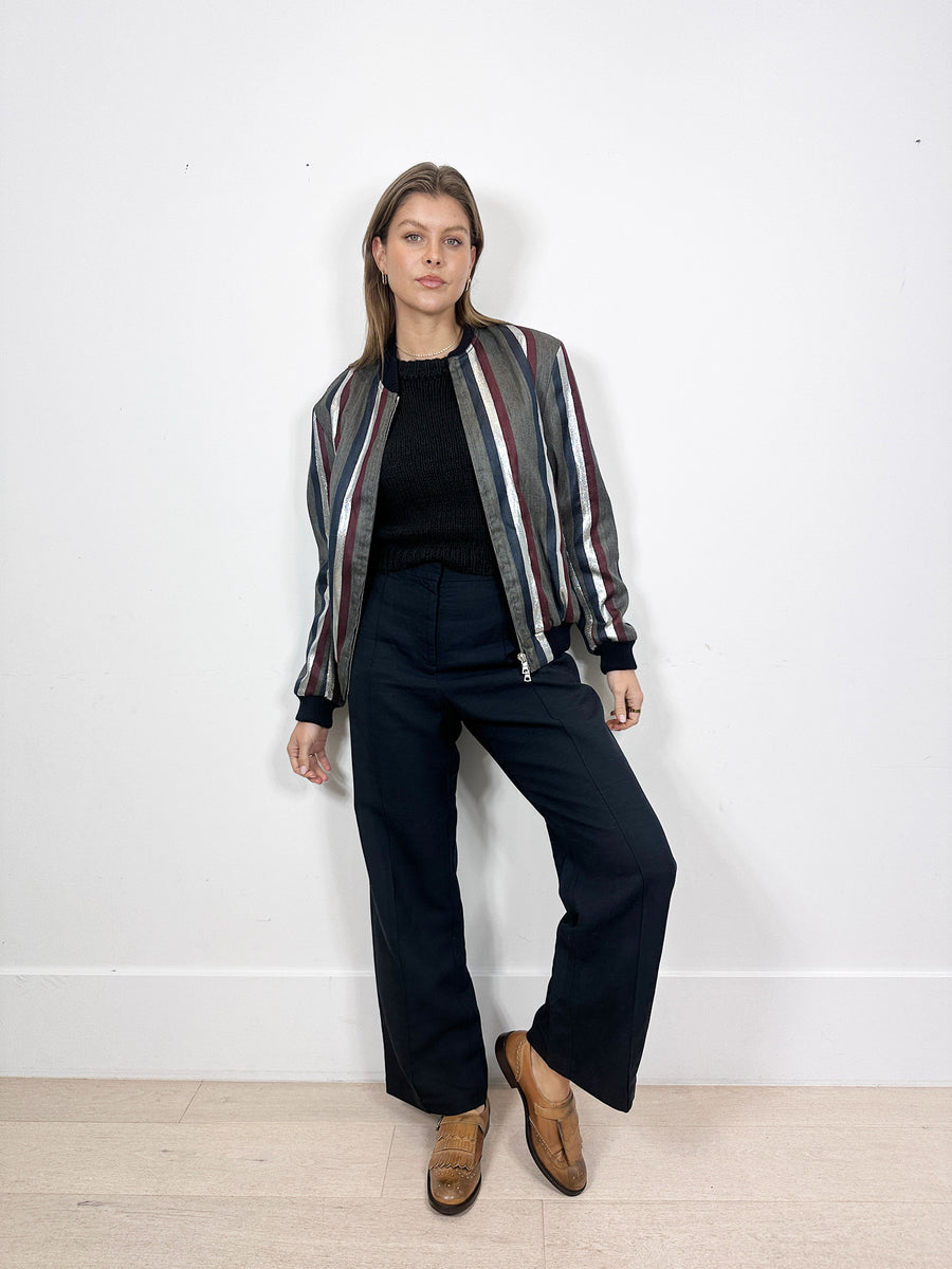 Dries Van Noten Striped Bomber Jacket