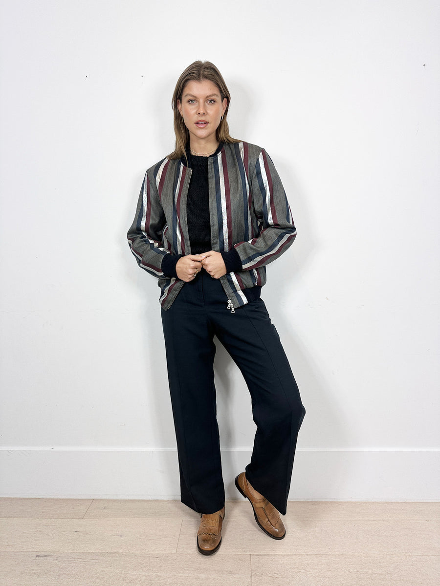Dries Van Noten Striped Bomber Jacket