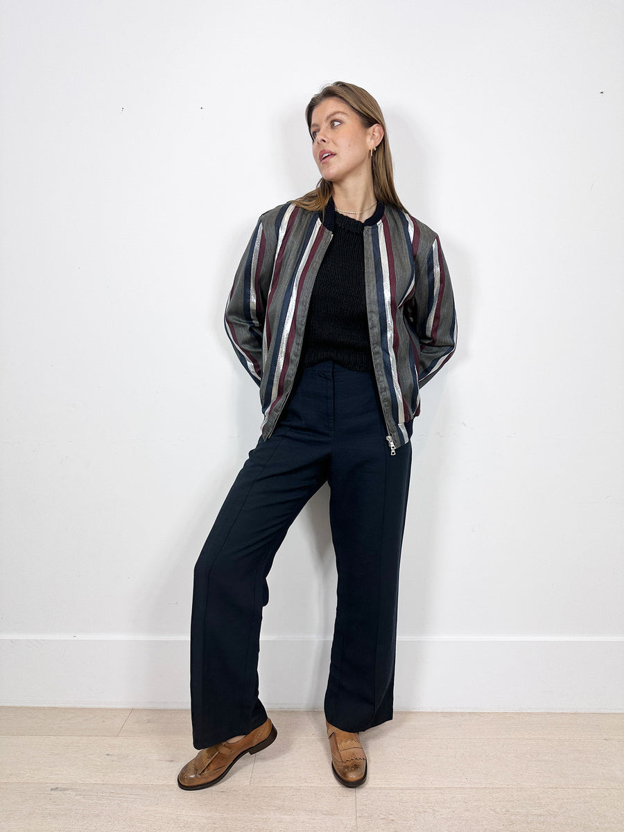 Dries Van Noten Striped Bomber Jacket