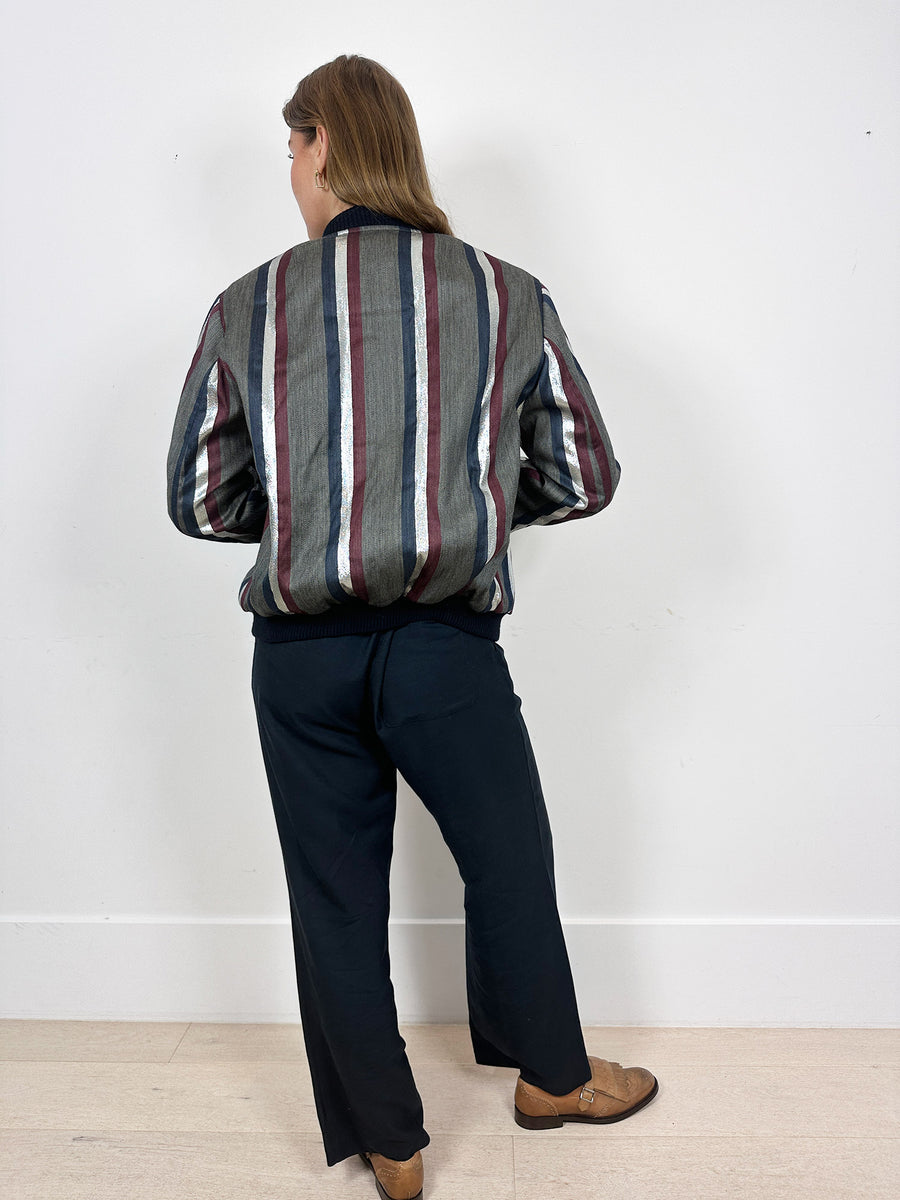 Dries Van Noten Striped Bomber Jacket