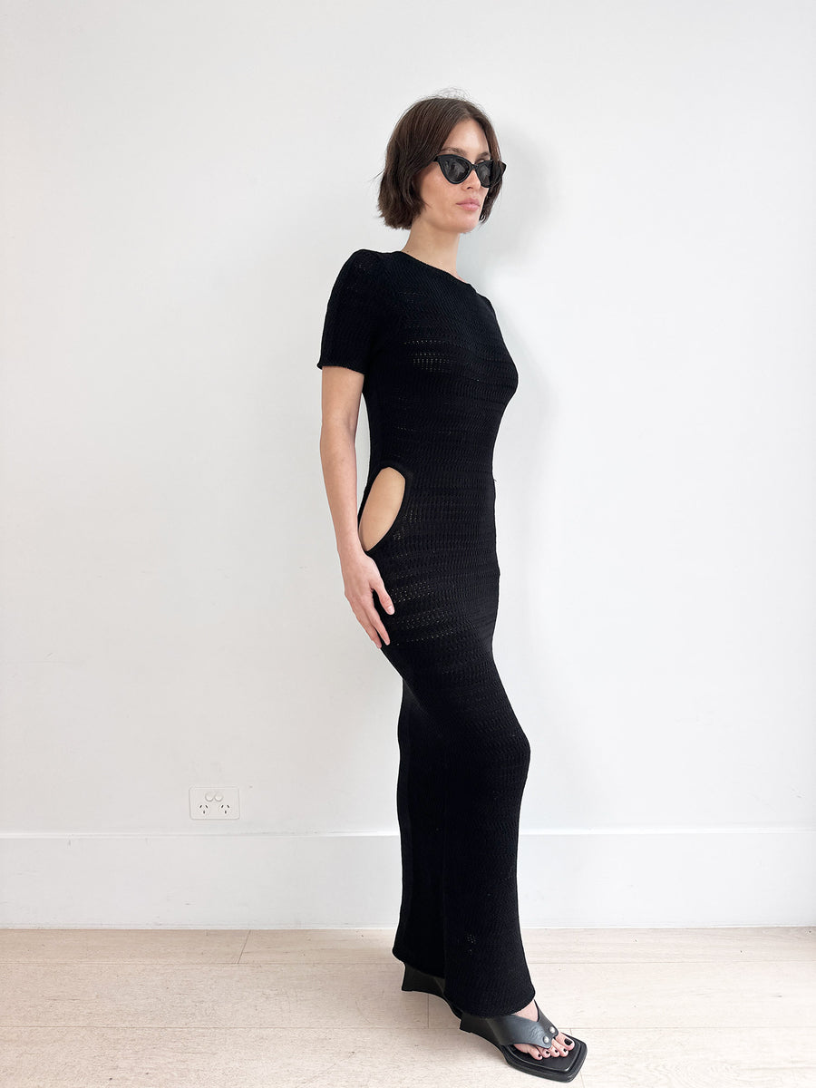Venroy Crochet Knit Maxi Dress