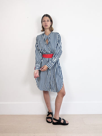 Oroton Striped Belted Shirtdress