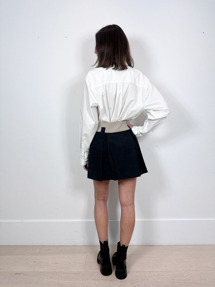 Aaizel Dipped Waist Mini Skirt