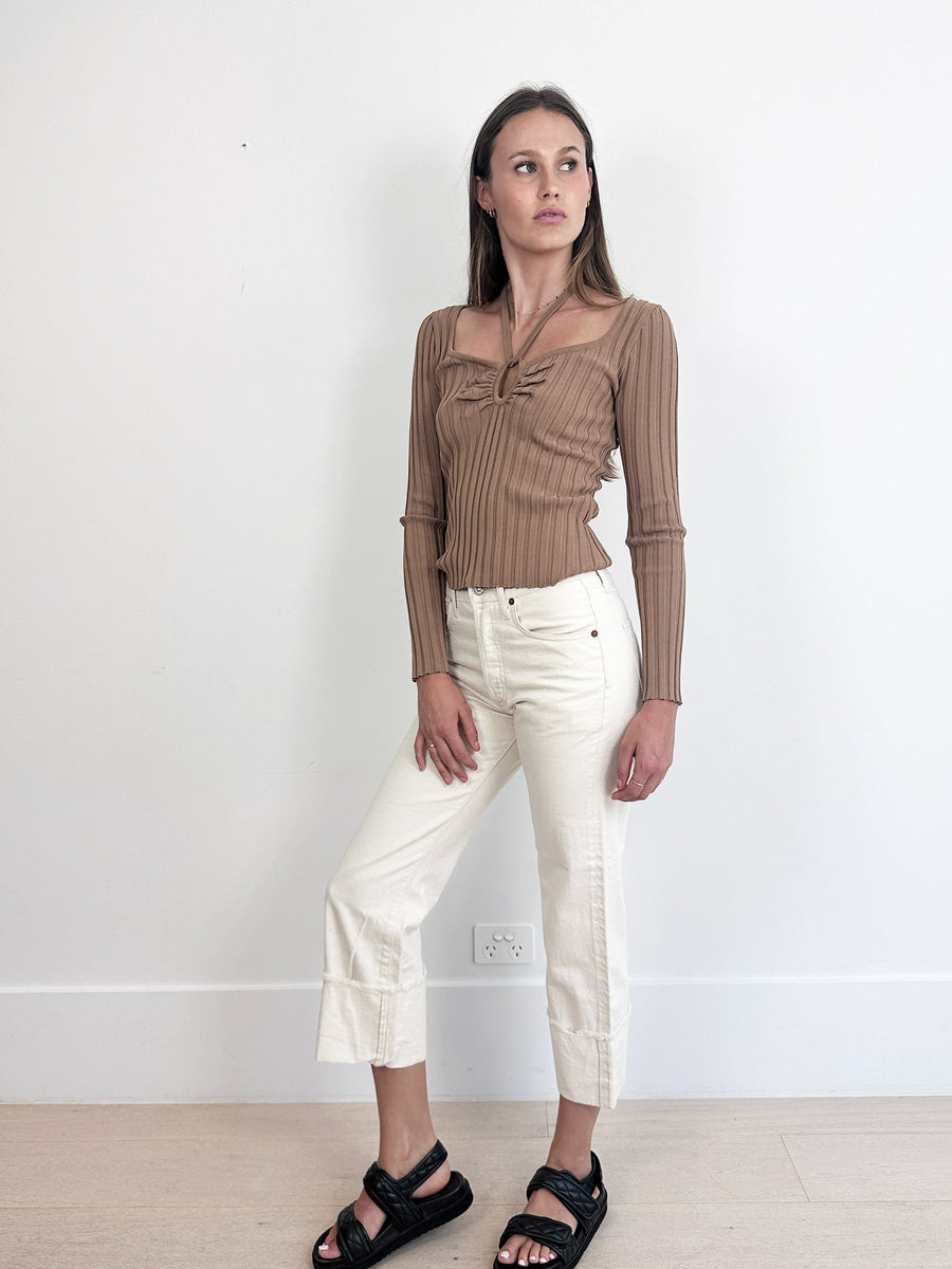 C/MEO Collective Long Sleeve Ribbed Top
