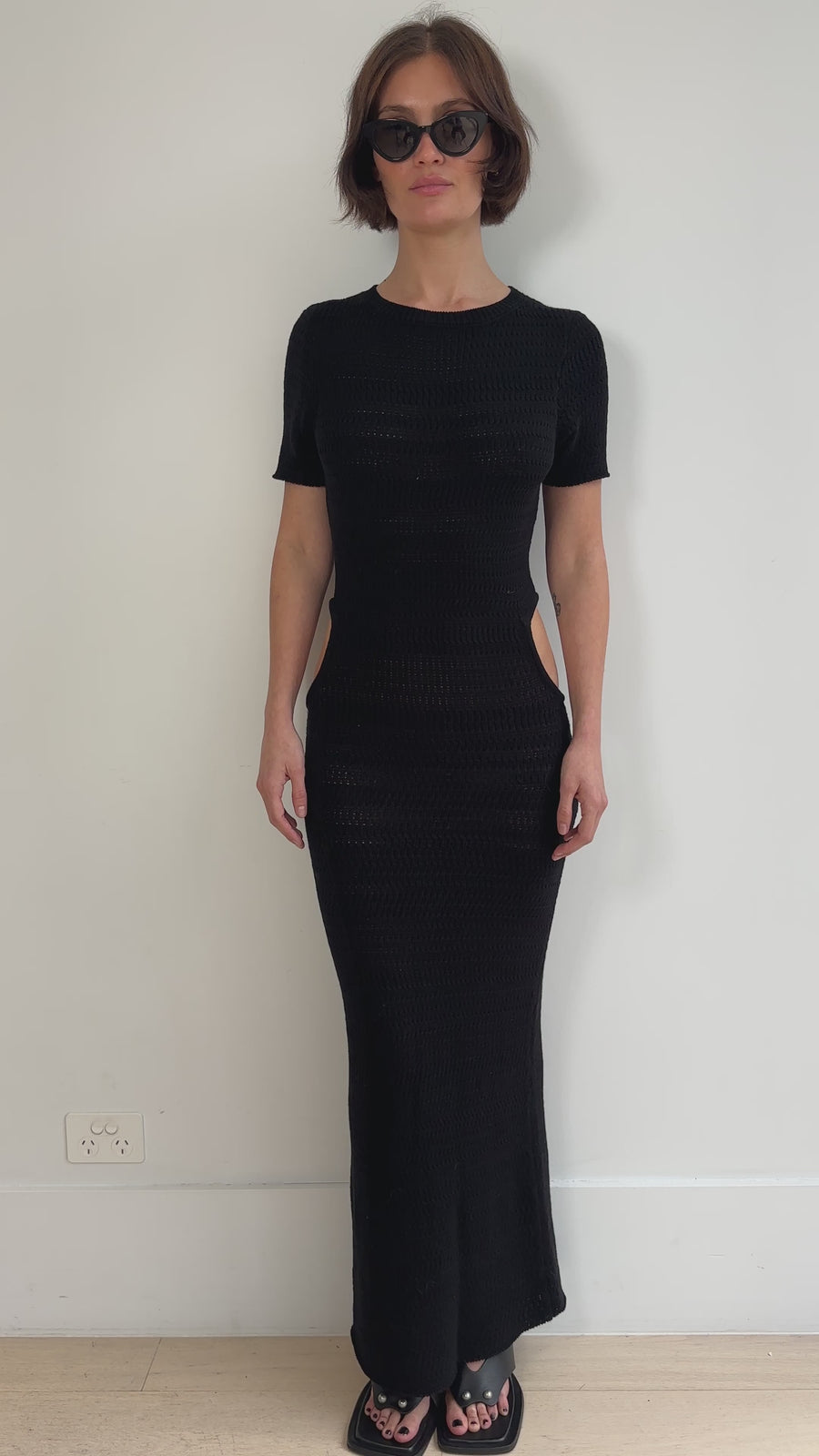 Venroy Crochet Knit Maxi Dress